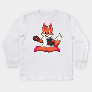 Fox as Nurse with Notepad Kids Long Sleeve T-Shirt